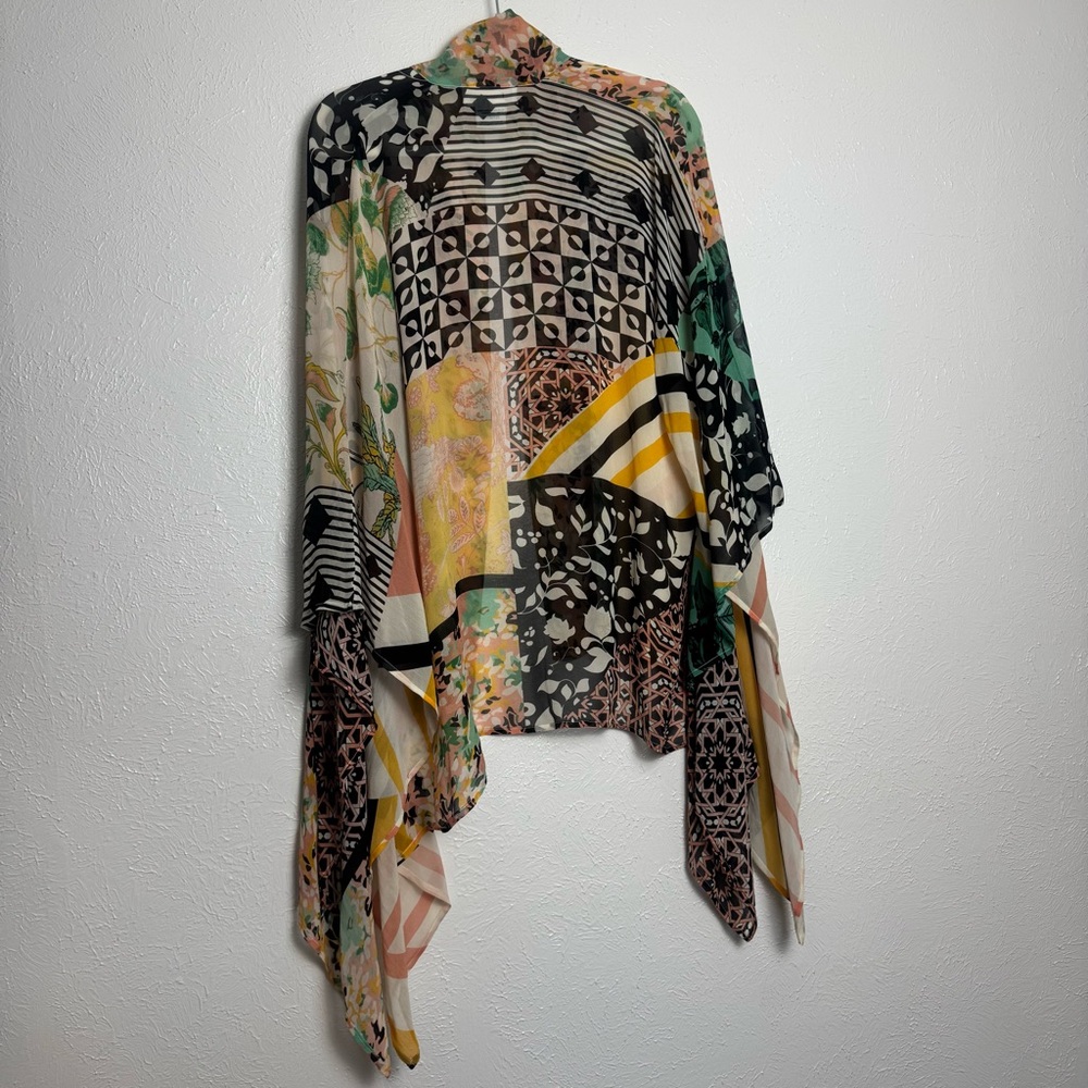 Anthropologie Multicolor Patchwork Sheer Open Sha… - image 5